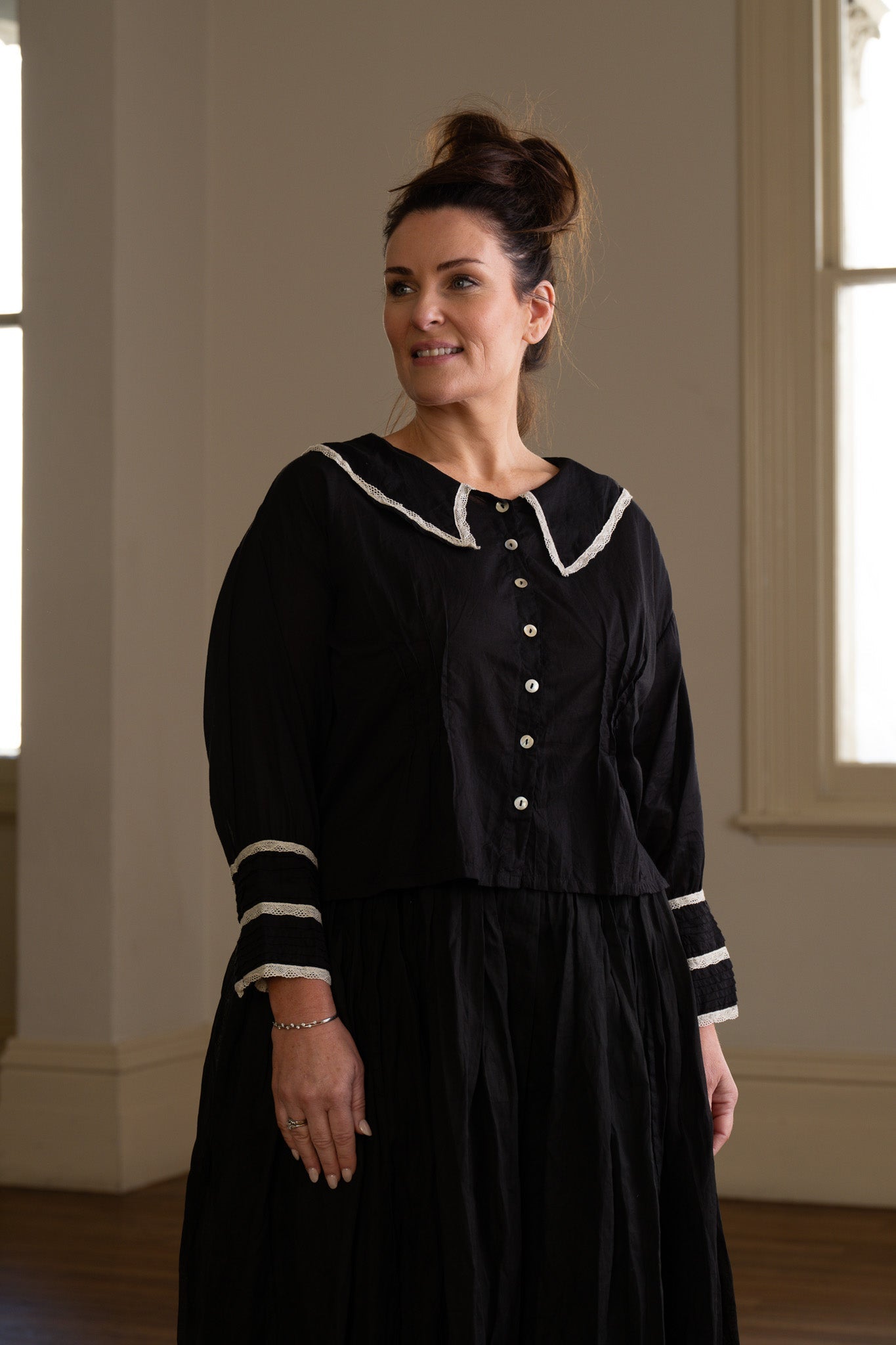 Wednesday Shirt - Cotton & Lace - MegbyDesign