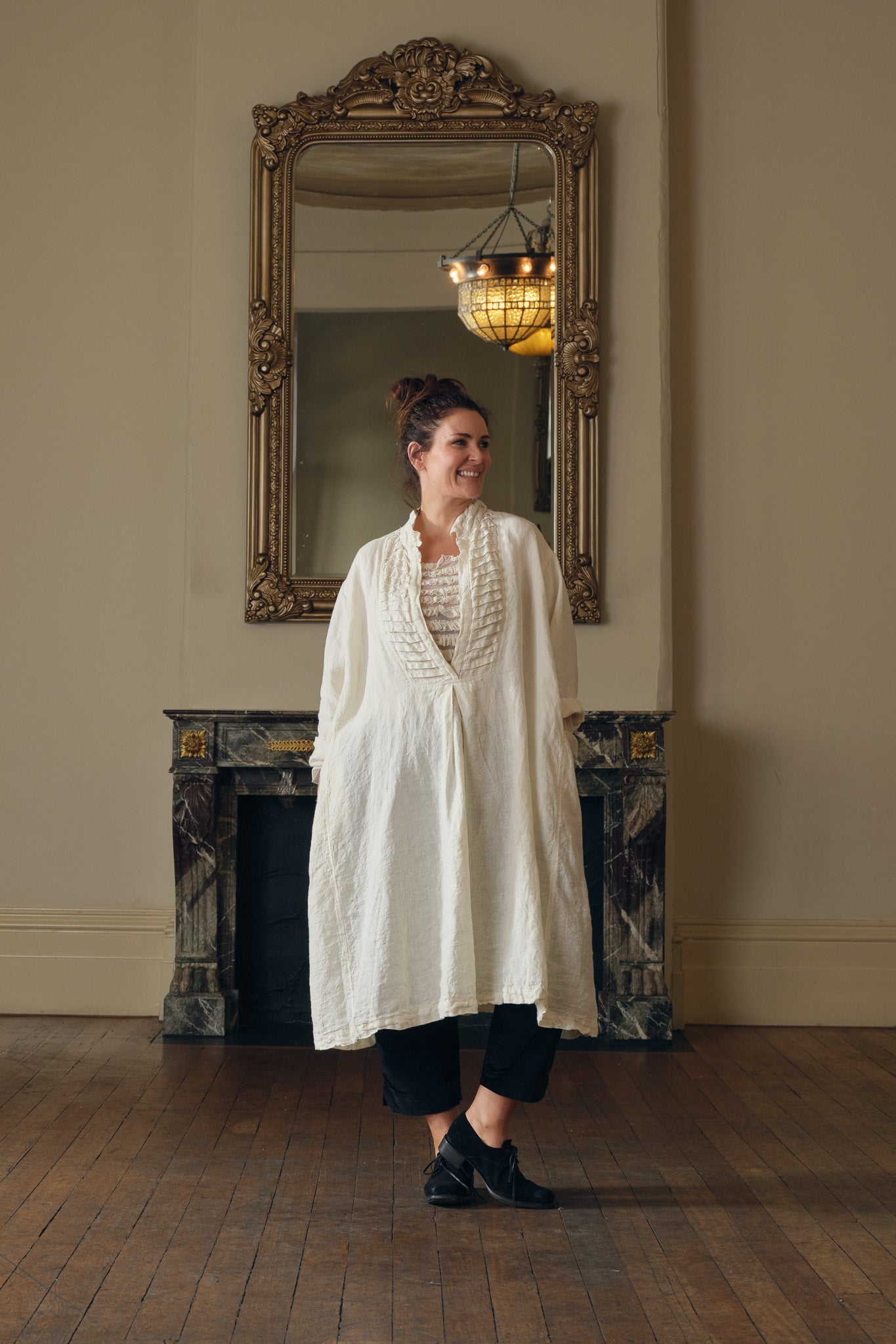 Yves Tuxedo Dress - Linen - MegbyDesign