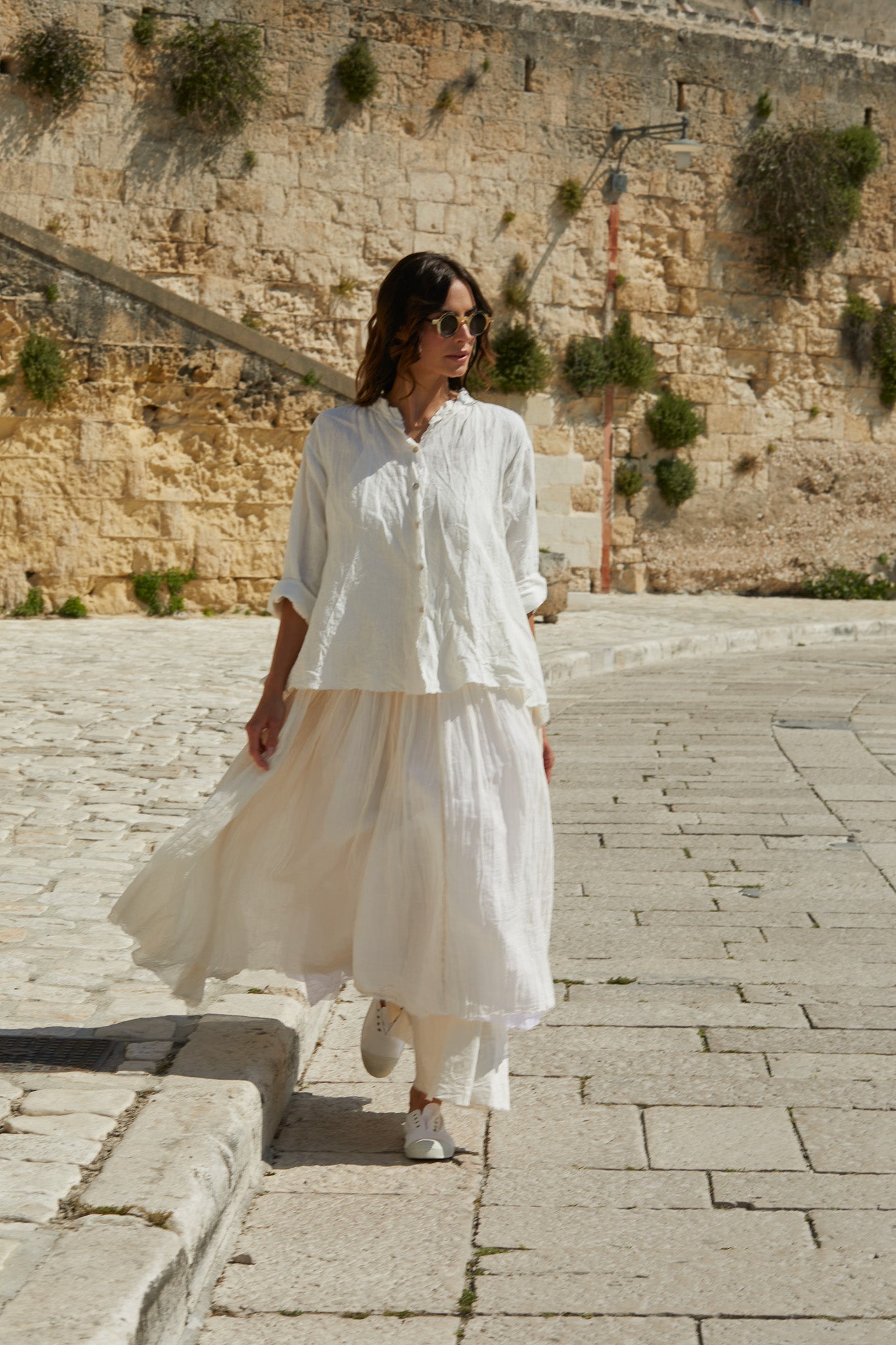 Amélie Tutu Slip Dress Long  - Gauze Cotton