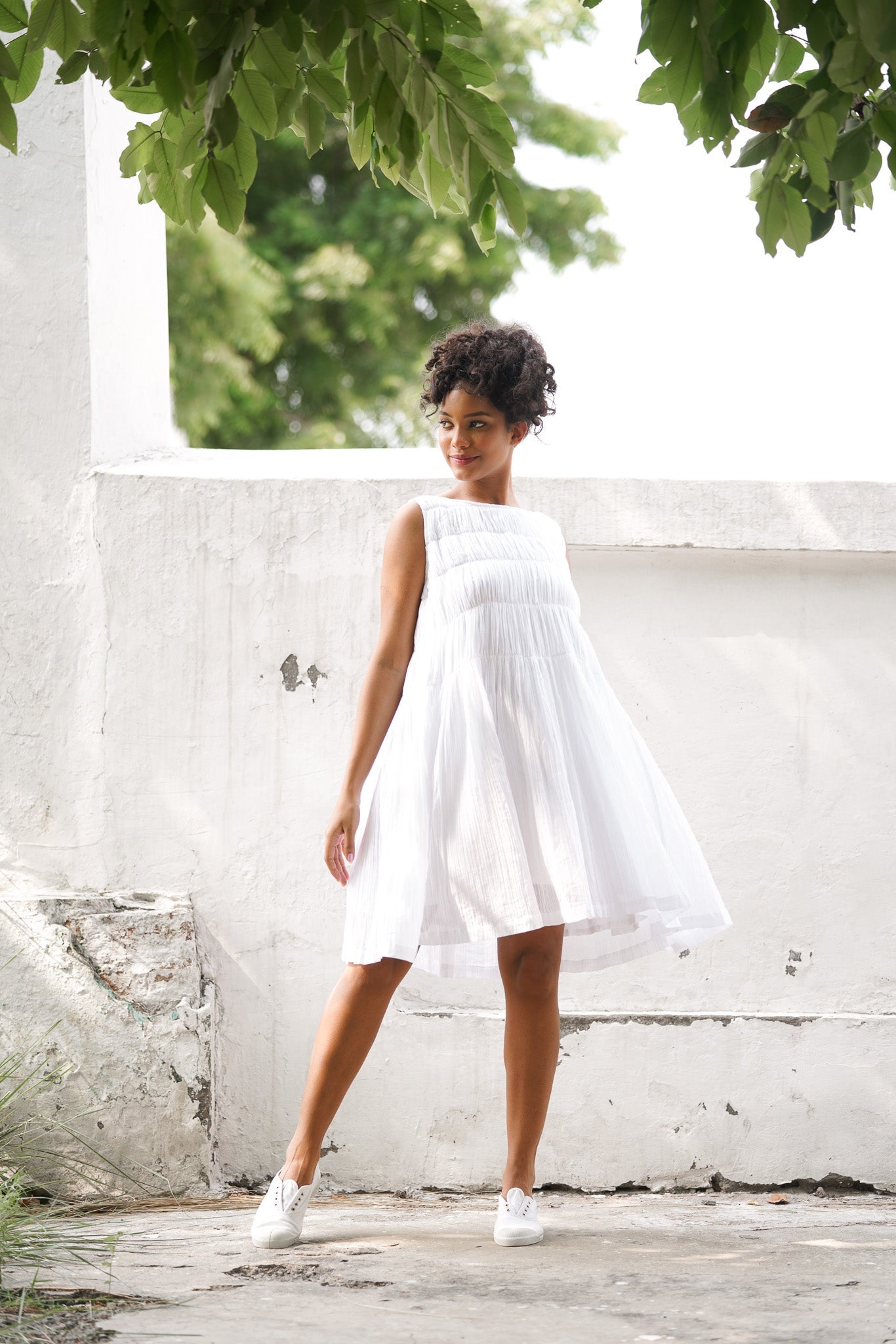Athena Dress Short - Gauze Cotton - MegbyDesign