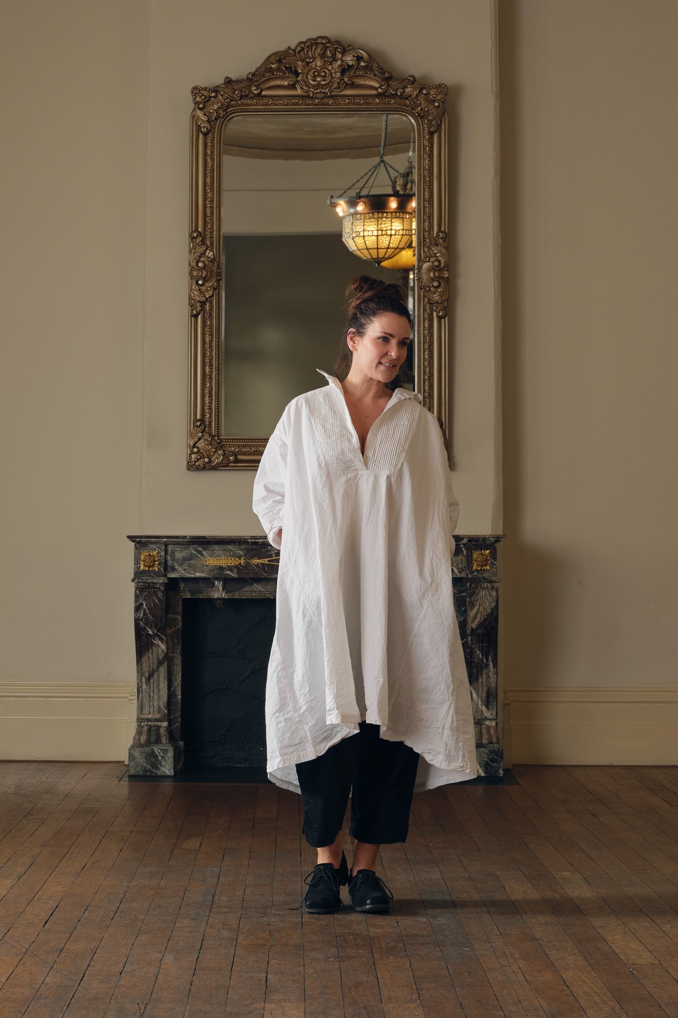 Marcel Tuxedo Dress - Cotton Poplin - MegbyDesign