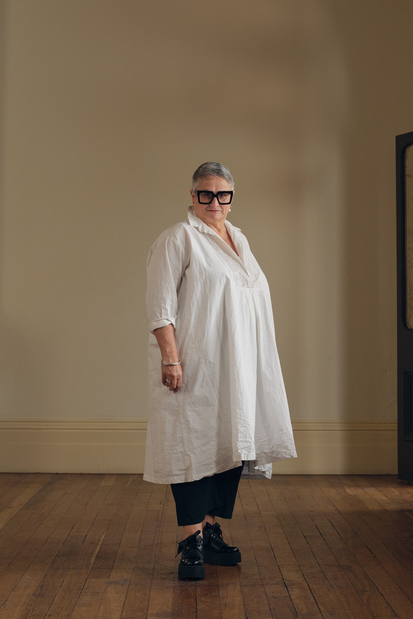 Marcel Tuxedo Dress - Cotton Poplin - MegbyDesign