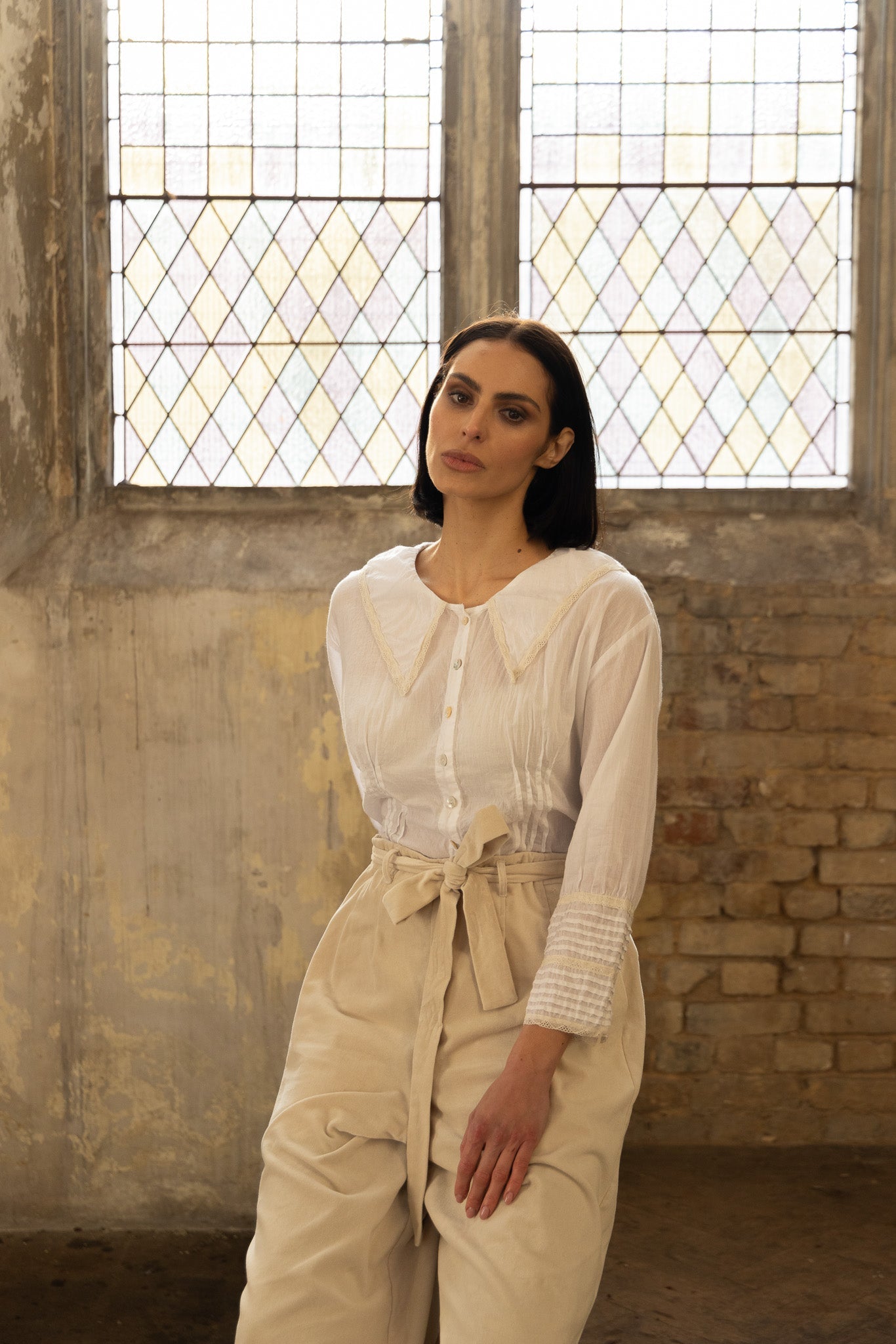 Wednesday Shirt - Cotton & Lace - MegbyDesign