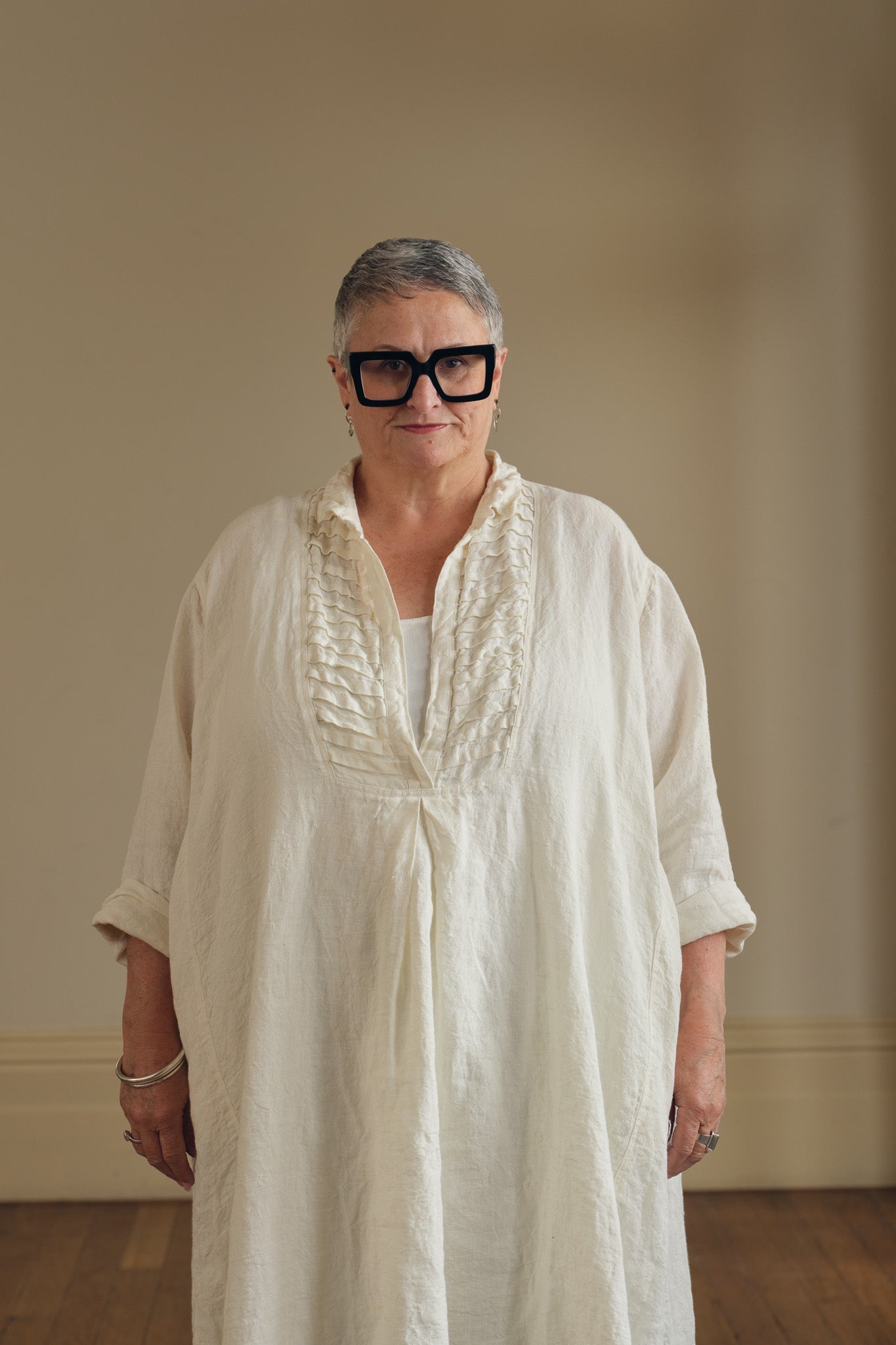 Yves Tuxedo Dress - Linen - MegbyDesign