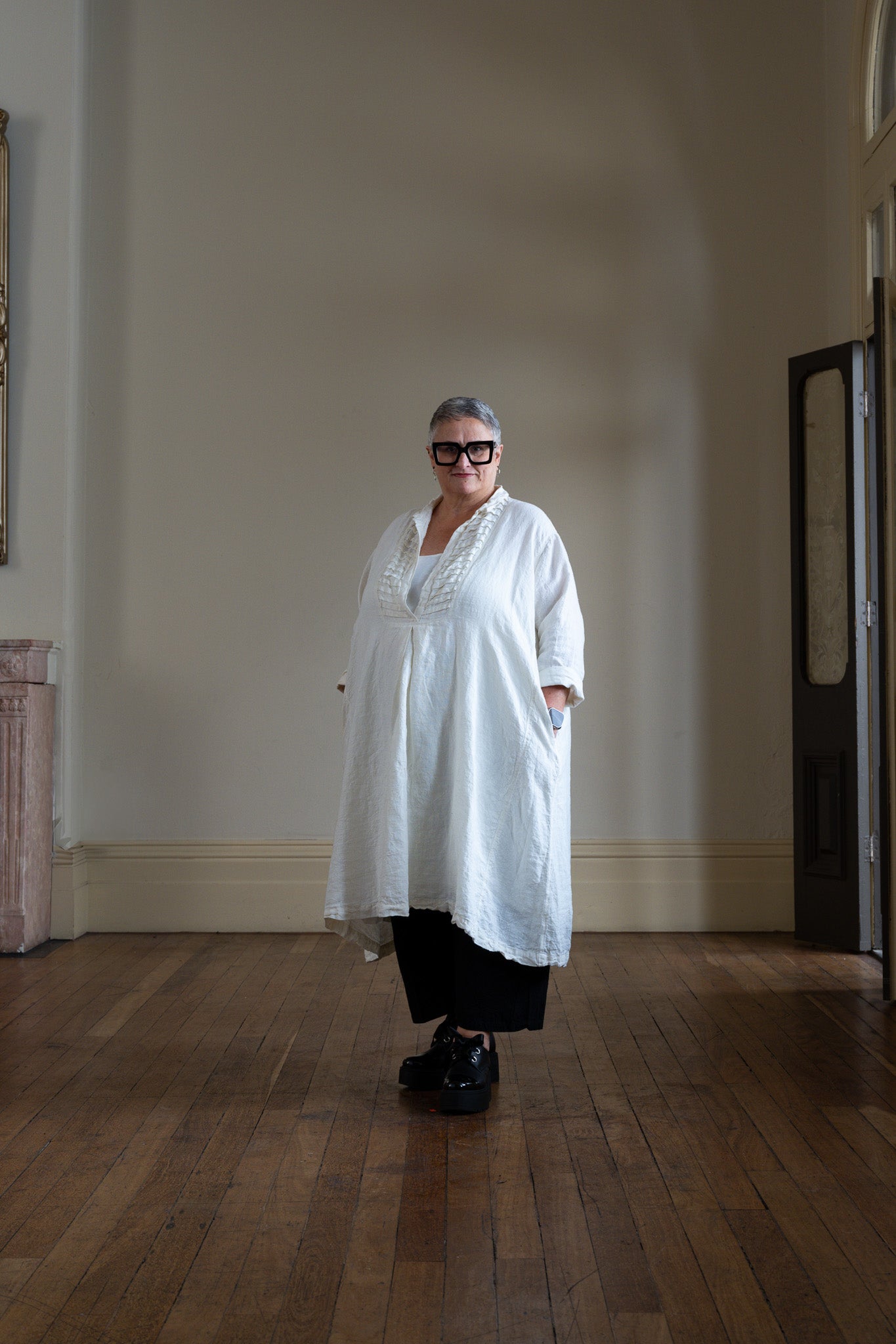 Yves Tuxedo Dress - Linen - MegbyDesign