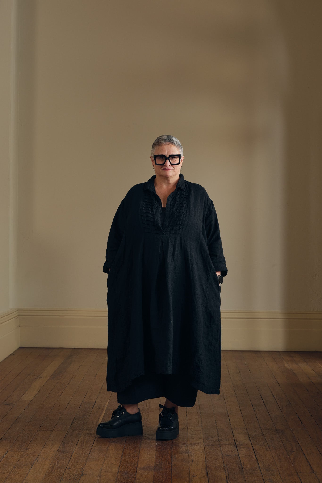 Yves Tuxedo Dress - Linen - MegbyDesign