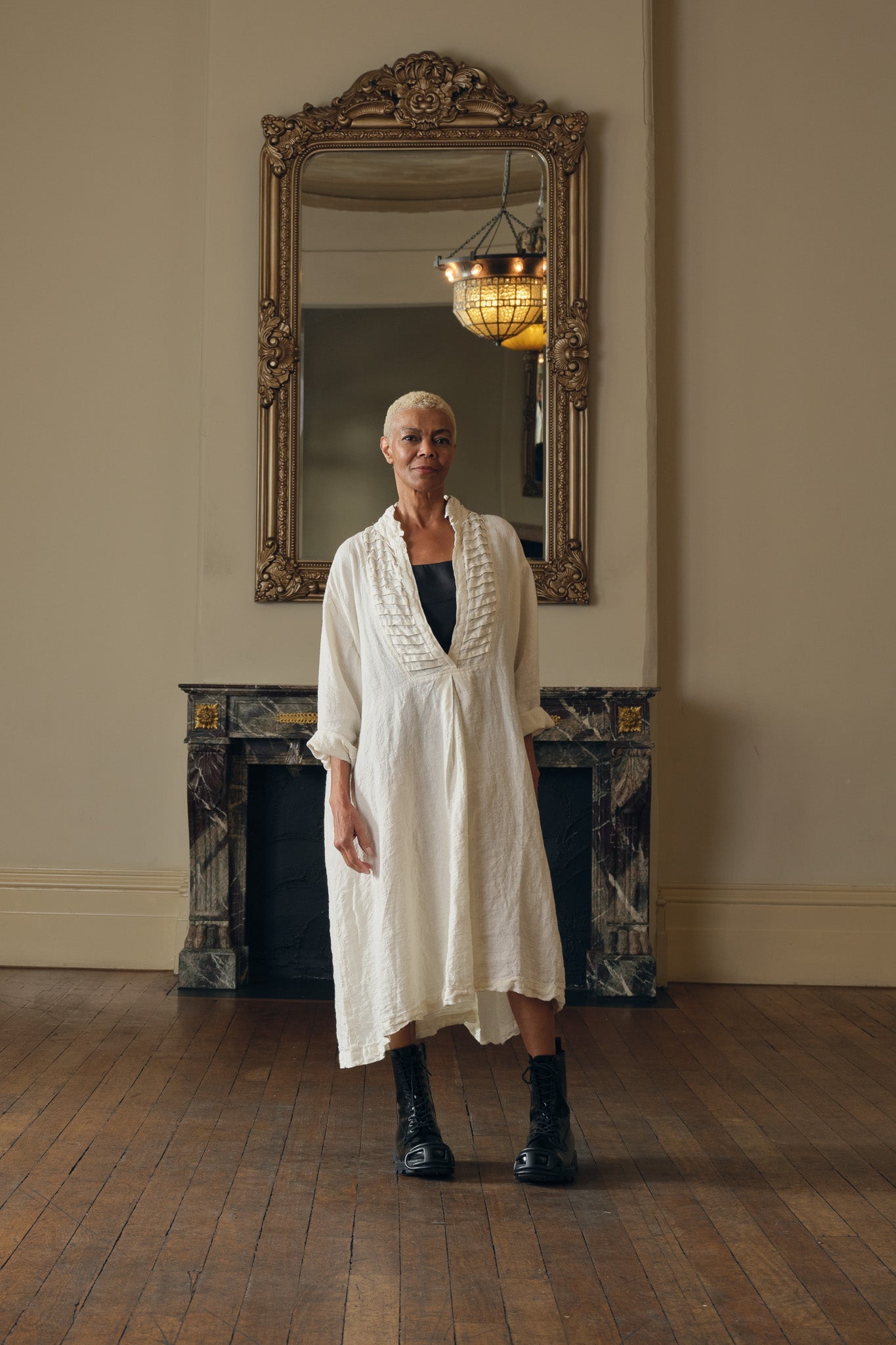 Yves Tuxedo Dress - Linen - MegbyDesign