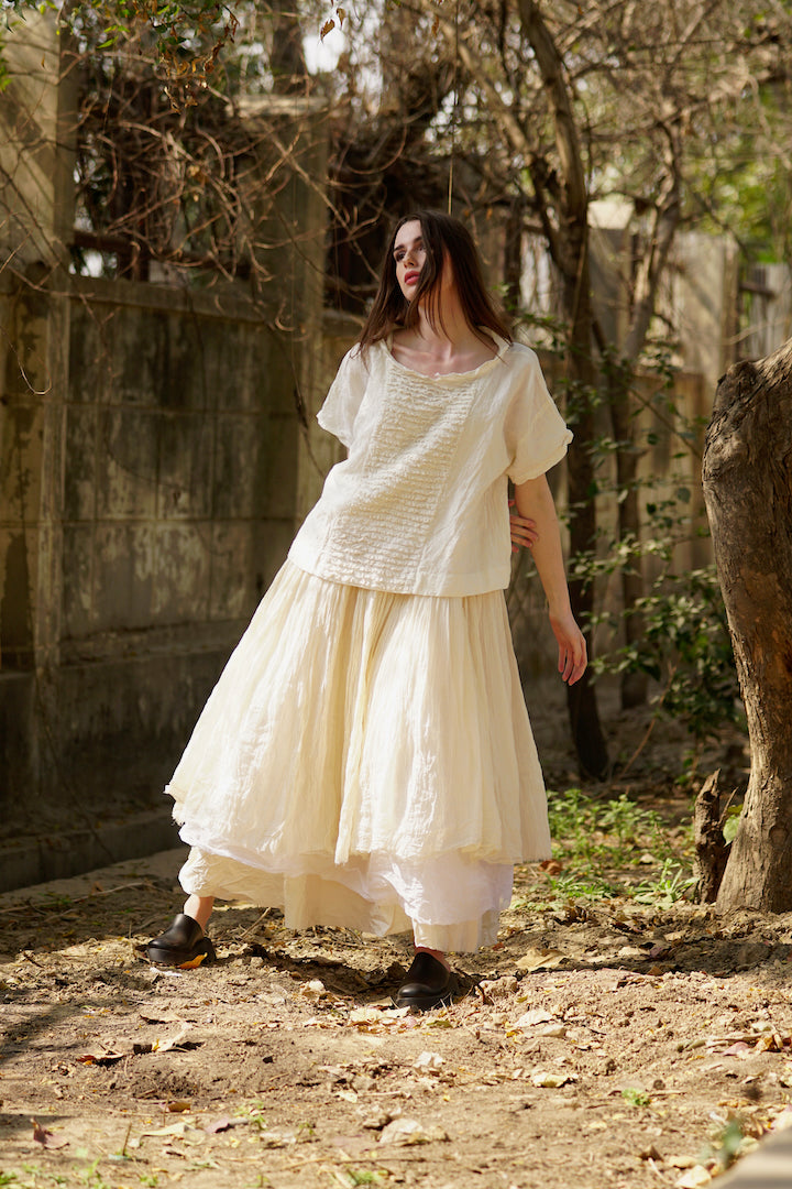 Amélie Tutu Slip Dress Long  - Gauze Cotton